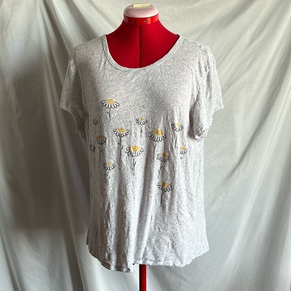 XL30 Denver Hayes screen printed floral t shirt